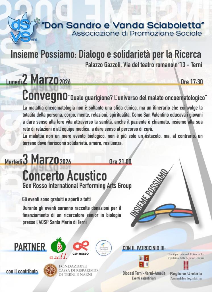 “Quale guarigione”? L’universo del malato oncoematologico il 2 e 3 marzo a&nbsp;Terni